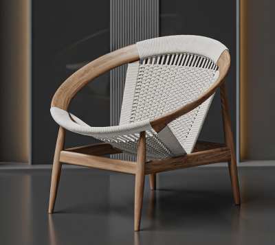 现代休闲椅3D模型下载